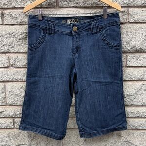 Women's Navy Denim Bermuda Shorts